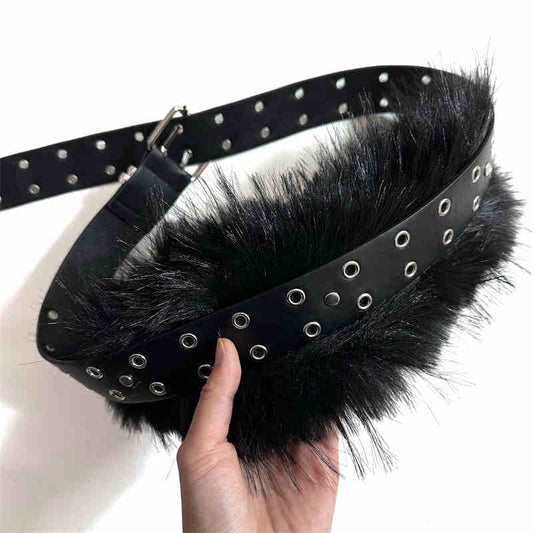 Arvien Fur-Trim Retro Belt