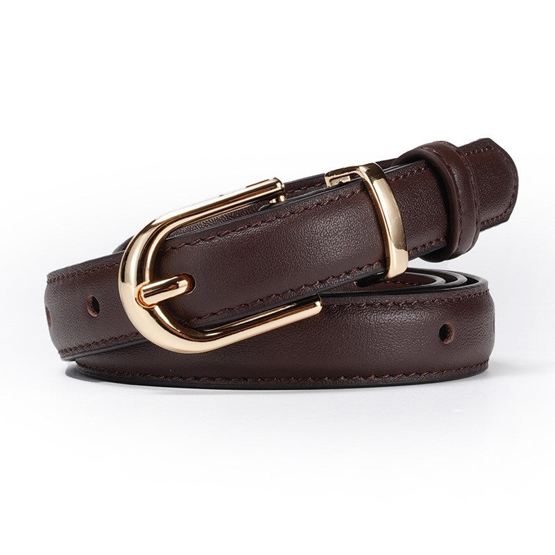 Caelis Slim Cowhide Leather Belt