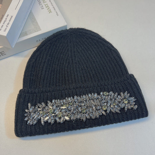 Maelis Rhinestone Wool Cap