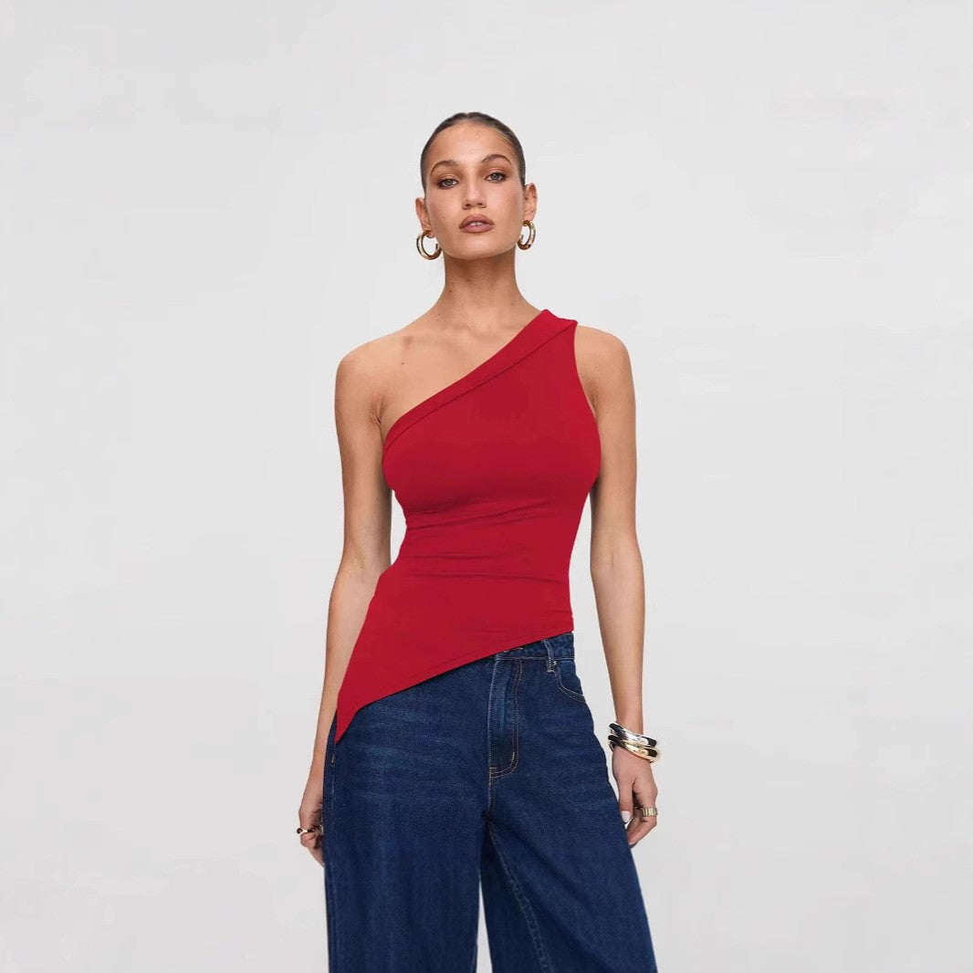 Veyra Irregular Slit Knit Top