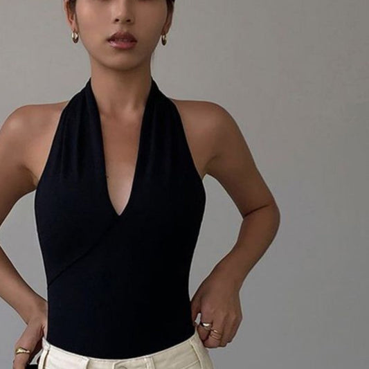 Arlisse Black Halterneck Vest