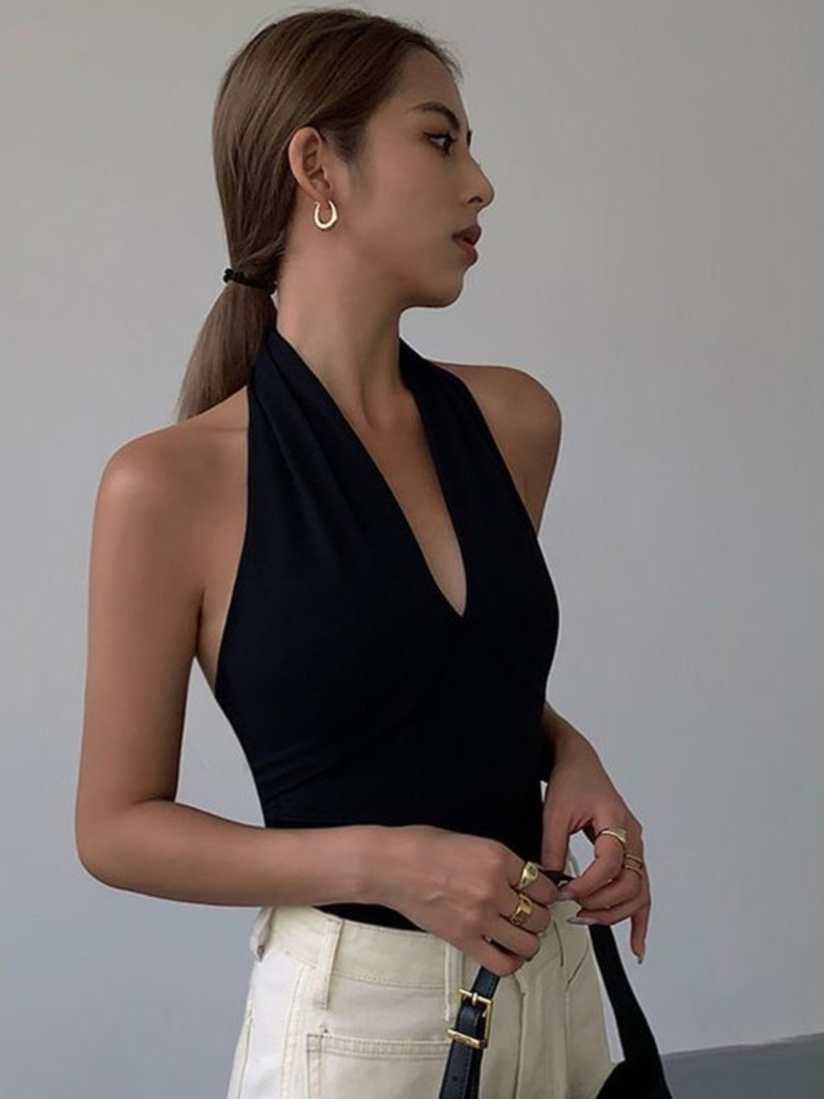 Arlisse Black Halterneck Vest