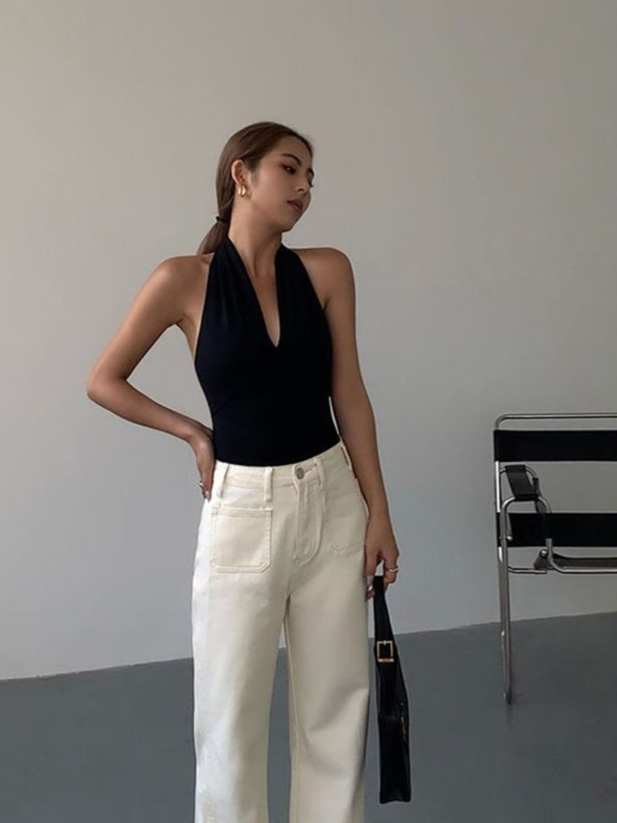 Arlisse Black Halterneck Vest
