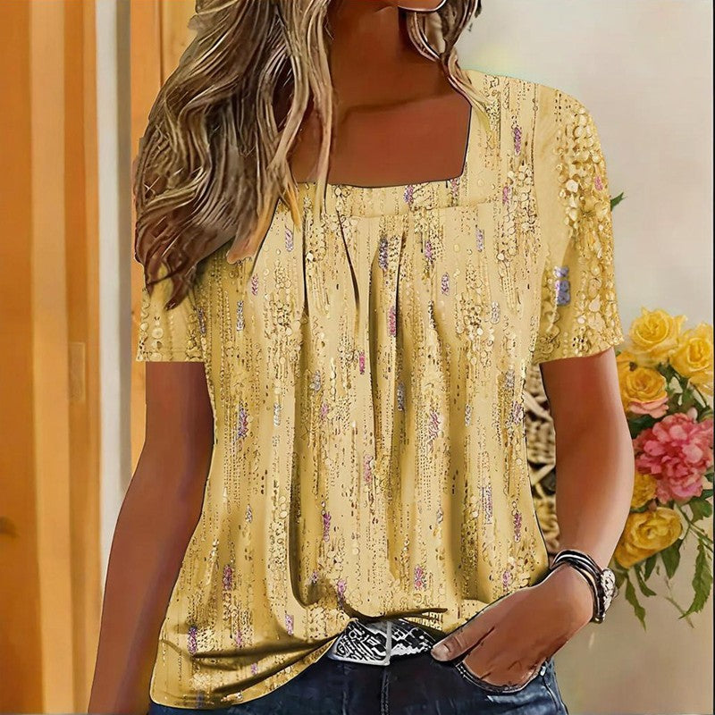 Aurelia Glitter Square-Neck Tee