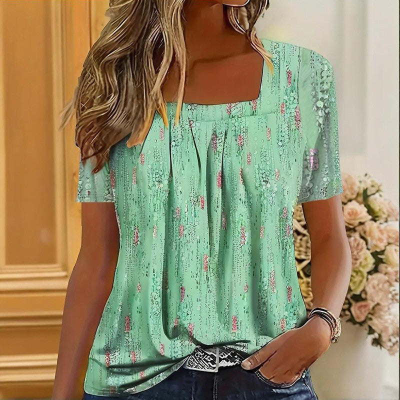 Aurelia Glitter Square-Neck Tee