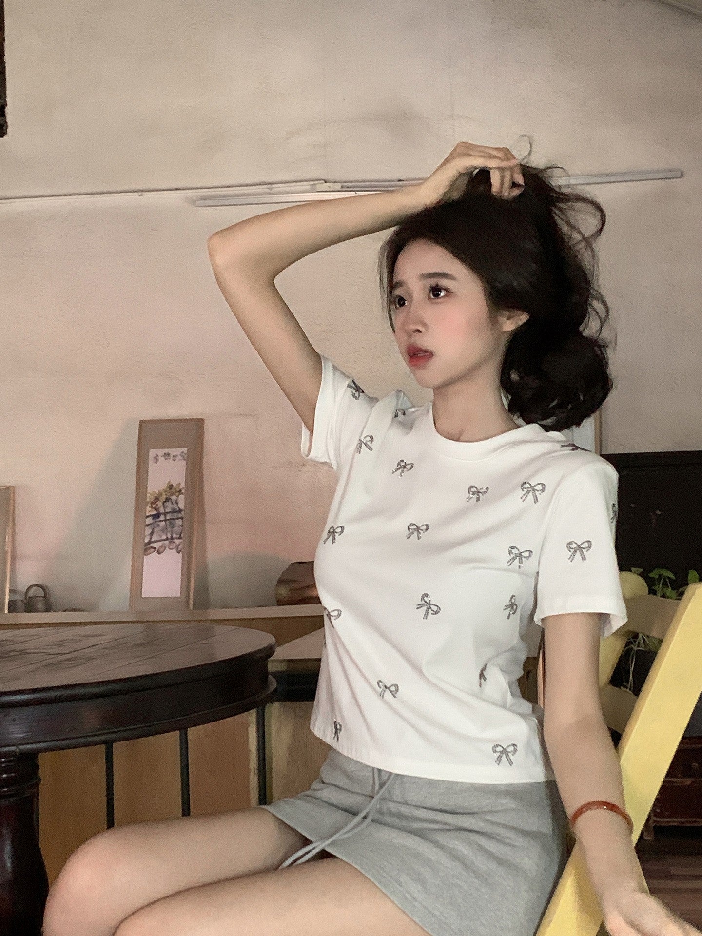 Aurelia Rhinestone Bow Tee