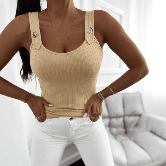 Elowen Metal Button Vest Top