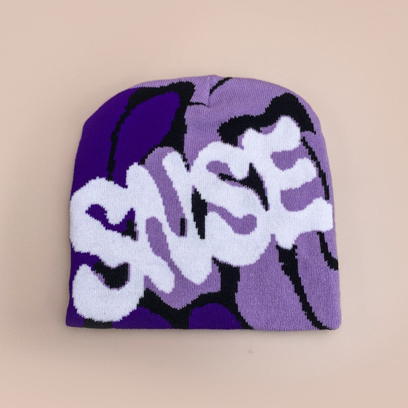 Enver Contrast Jacquard Beanie