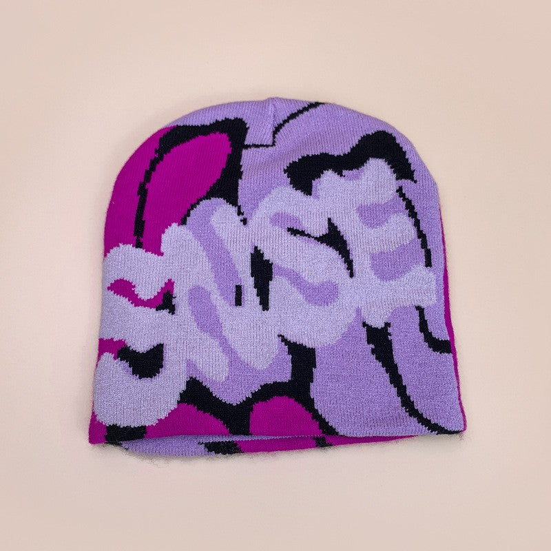 Enver Contrast Jacquard Beanie