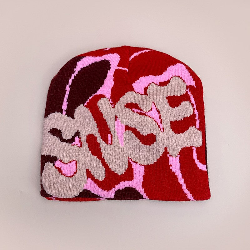 Enver Contrast Jacquard Beanie