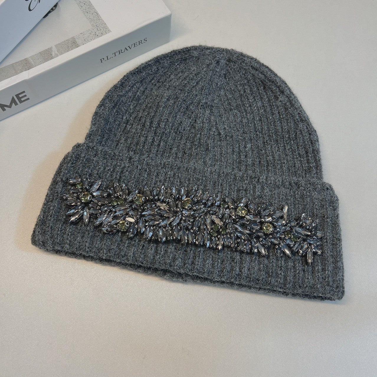 Maelis Rhinestone Wool Cap