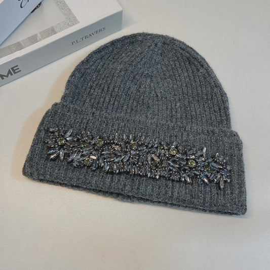 Maelis Rhinestone Wool Cap