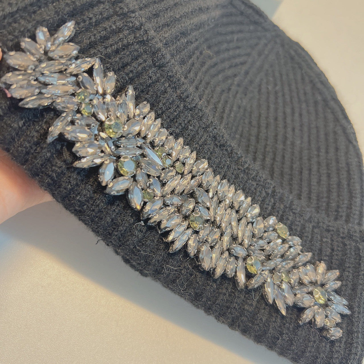 Maelis Rhinestone Wool Cap