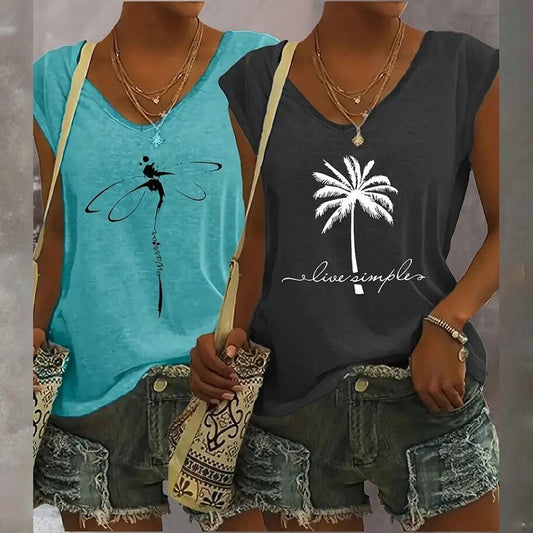 Veyra 2-Pack V-Neck Summer Tanks