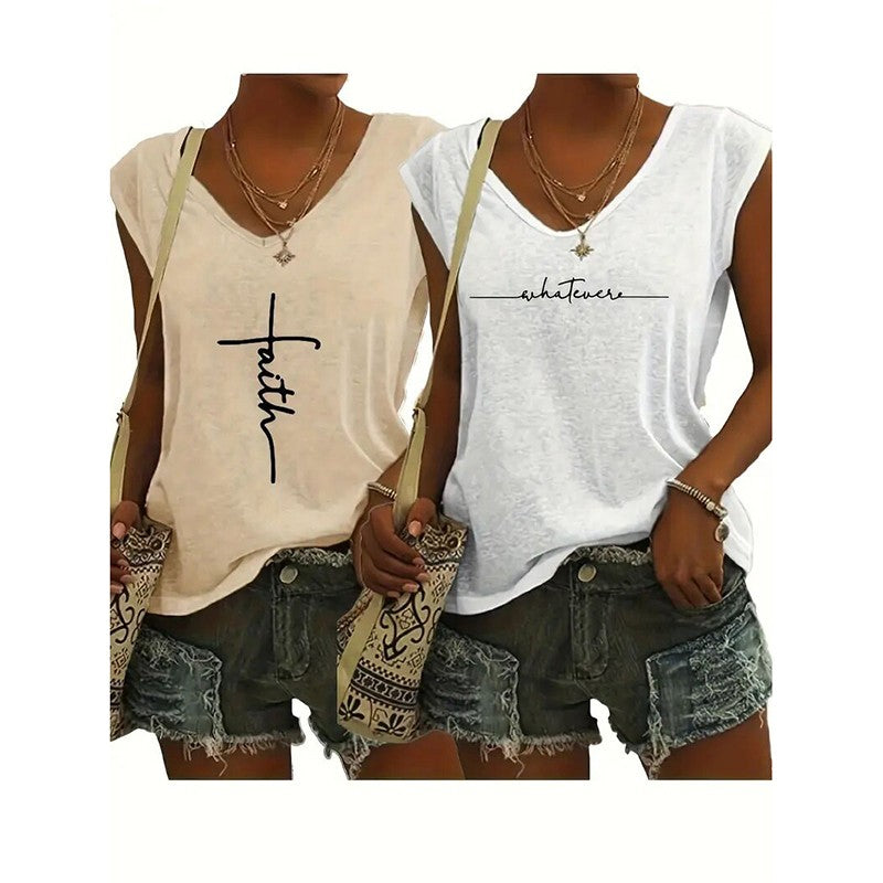 Veyra 2-Pack V-Neck Summer Tanks