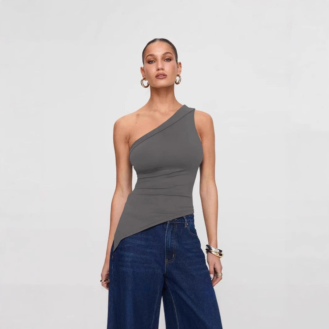 Veyra Irregular Slit Knit Top
